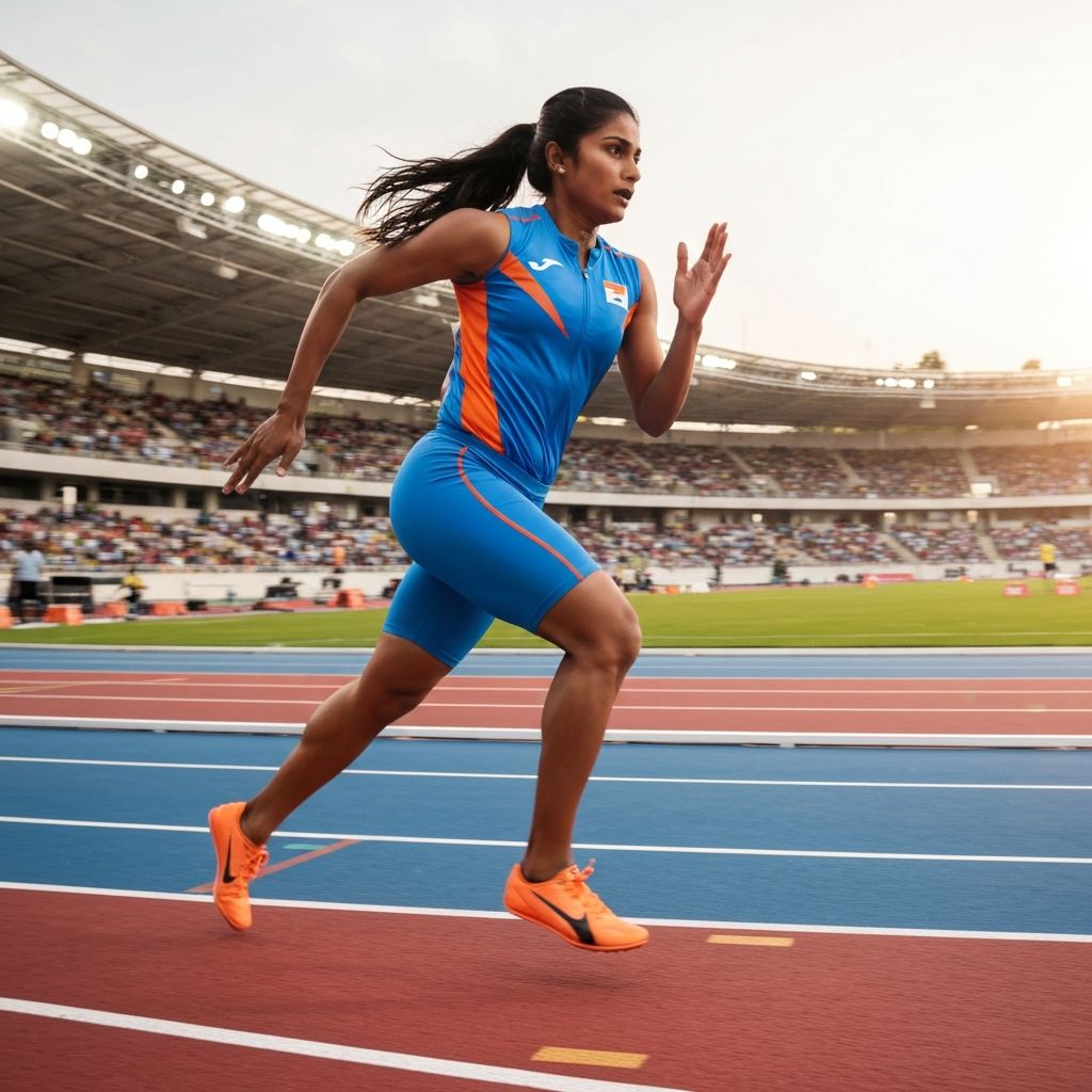 Female athlete running